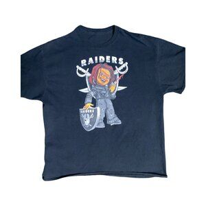 Sz.XL*Black Short-Sleeve T-shirt--Has Image of Chucky--Says "Raiders"